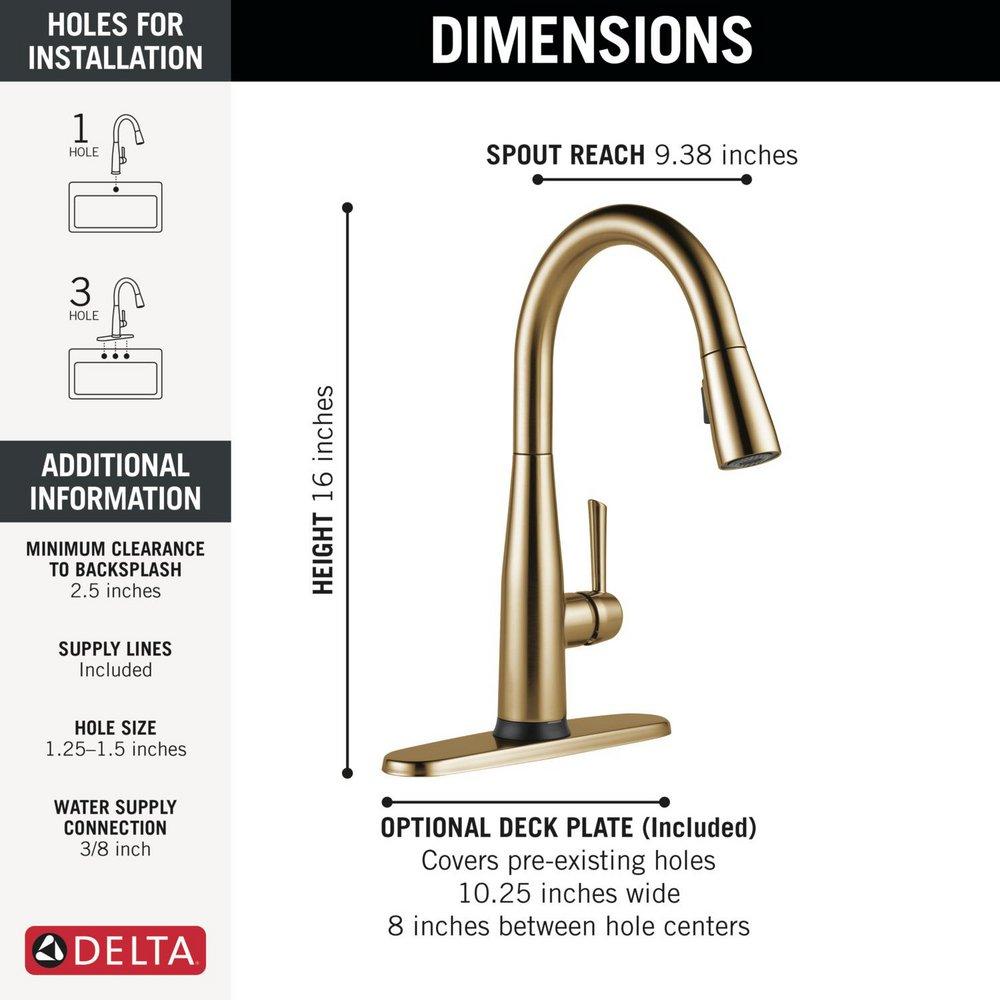 Single Handle Pull Down Kitchen Faucet in Champagne Bronze 