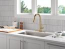 Single Handle Pull Down Kitchen Faucet in Champagne Bronze 