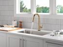 Single Handle Pull Down Kitchen Faucet in Champagne Bronze 