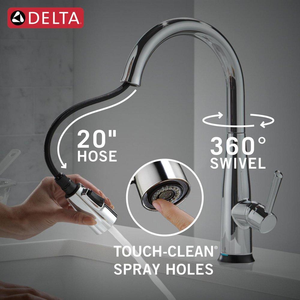 DELTA ESSA VOICEIQ SINGLE HANDLE PULL-DOWN FAUCET WITH TOUCH20 TECHNOLOGY 