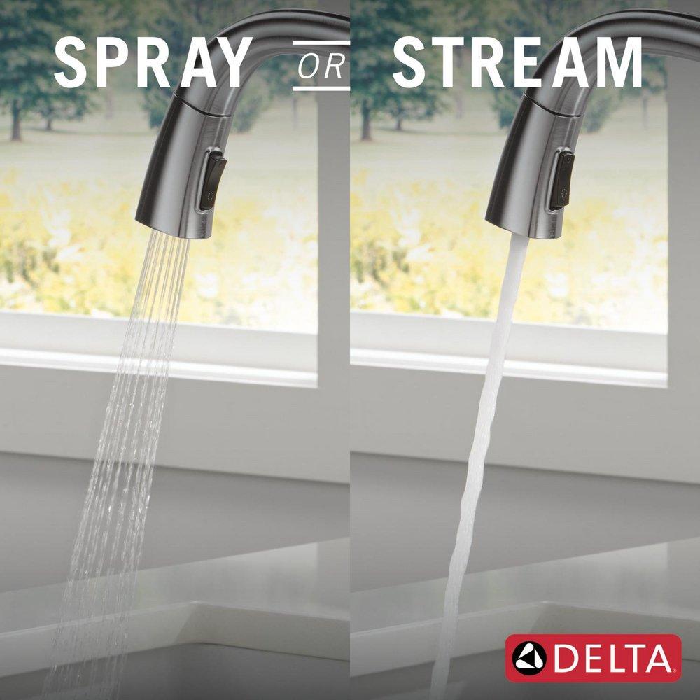 DELTA STRYKE VOICEIQ SINGLE HANDLE PULL-DOWN FAUCET WITH TOUCH20 TECHNOLOGY 