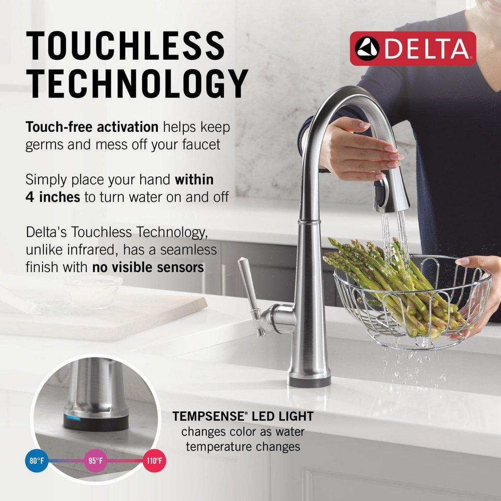 DELTA EMMELINE TOUCH2O KITCHEN FAUCET WITH TOUCHLESS TECHNOLOGY 