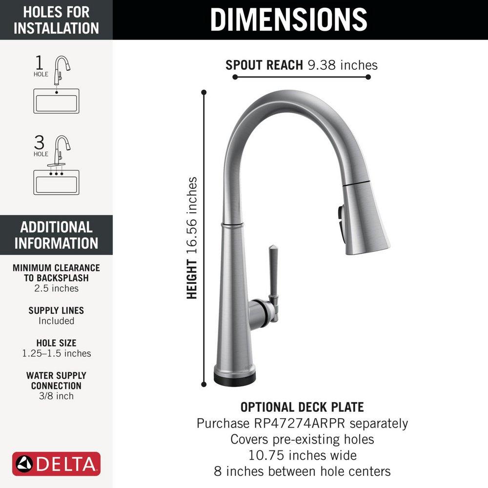 Single Handle Pull Down Kitchen Faucet in Lumicoat&reg; Arctic Stainless 