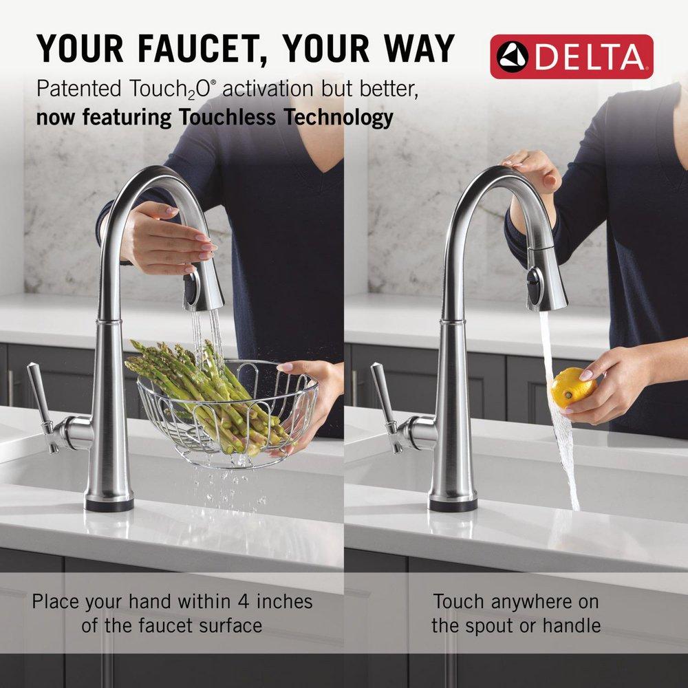 Single Handle Pull Down Kitchen Faucet in Lumicoat&reg; Arctic Stainless 