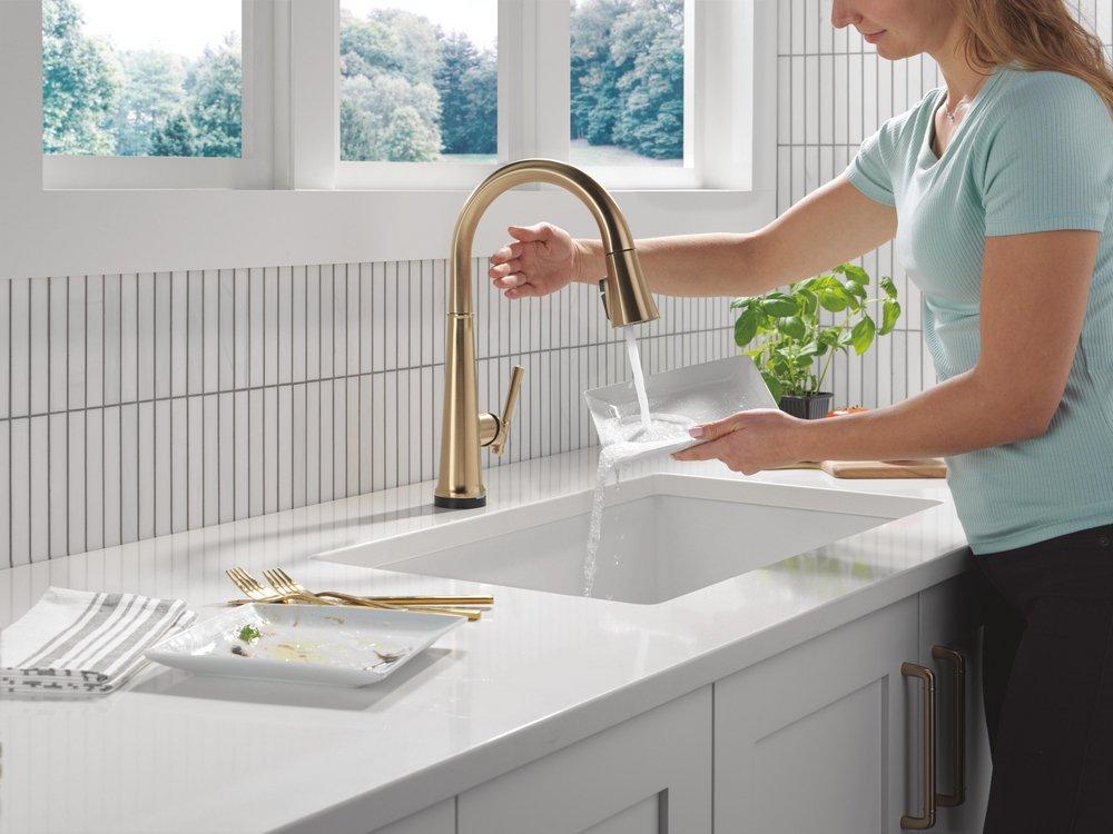 Single Handle Pull Down Kitchen Faucet in Lumicoat&reg; Champagne Bronze 