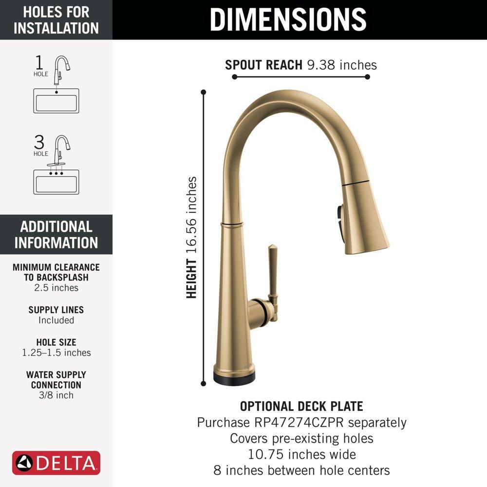 Single Handle Pull Down Kitchen Faucet in Lumicoat&reg; Champagne Bronze 