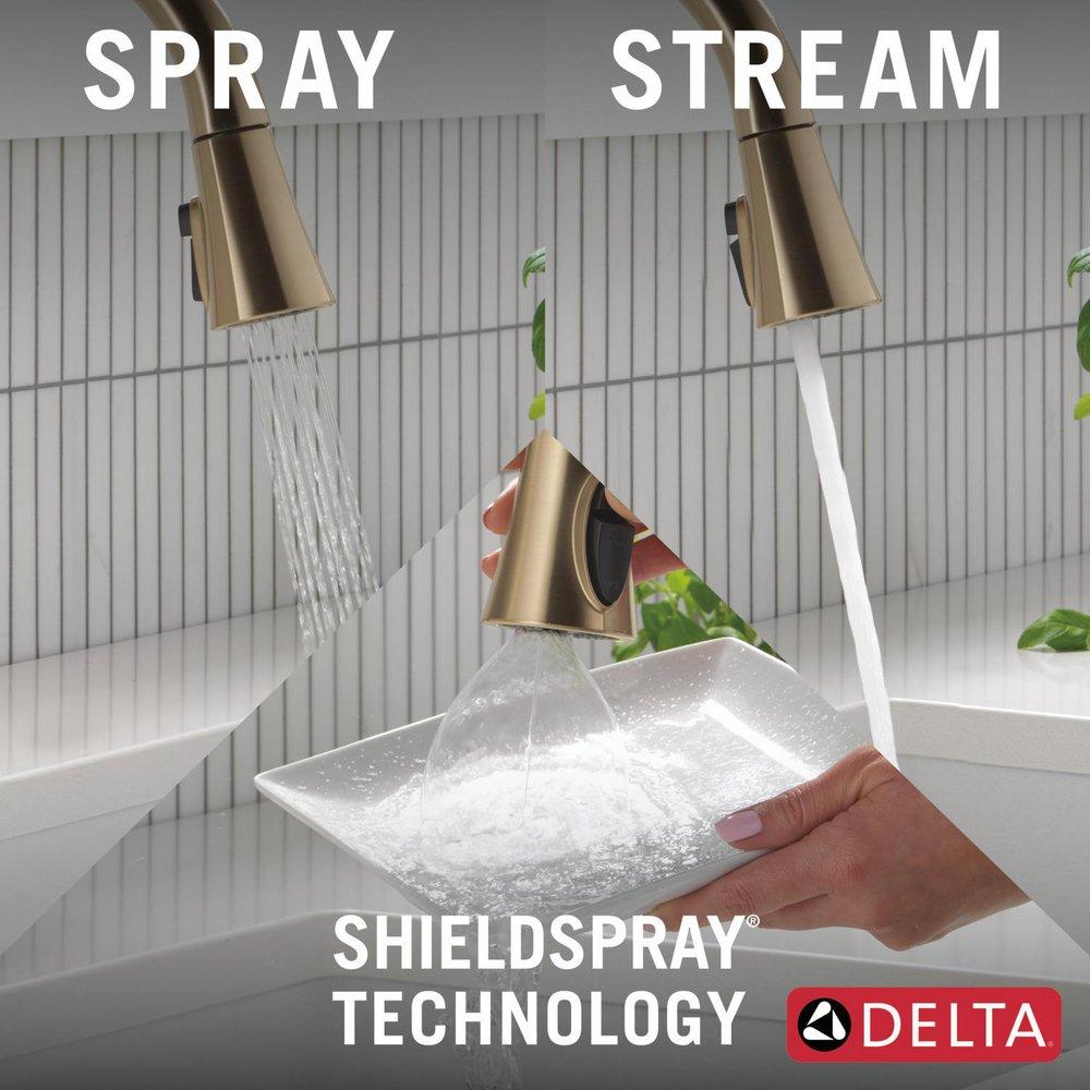 Single Handle Pull Down Kitchen Faucet in Lumicoat&reg; Champagne Bronze 