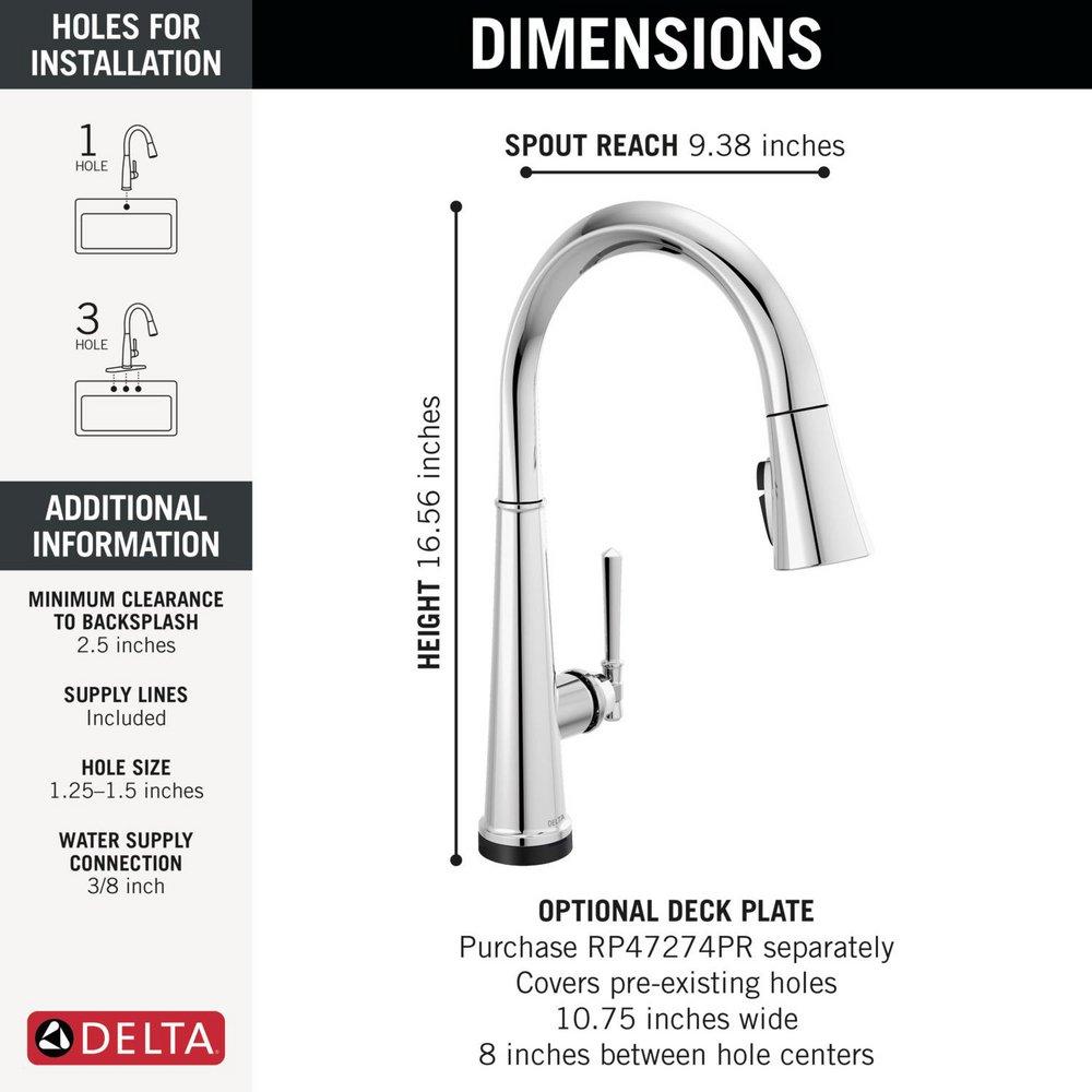 DELTA EMMELINE TOUCH2O KITCHEN FAUCET WITH TOUCHLESS TECHNOLOGY 