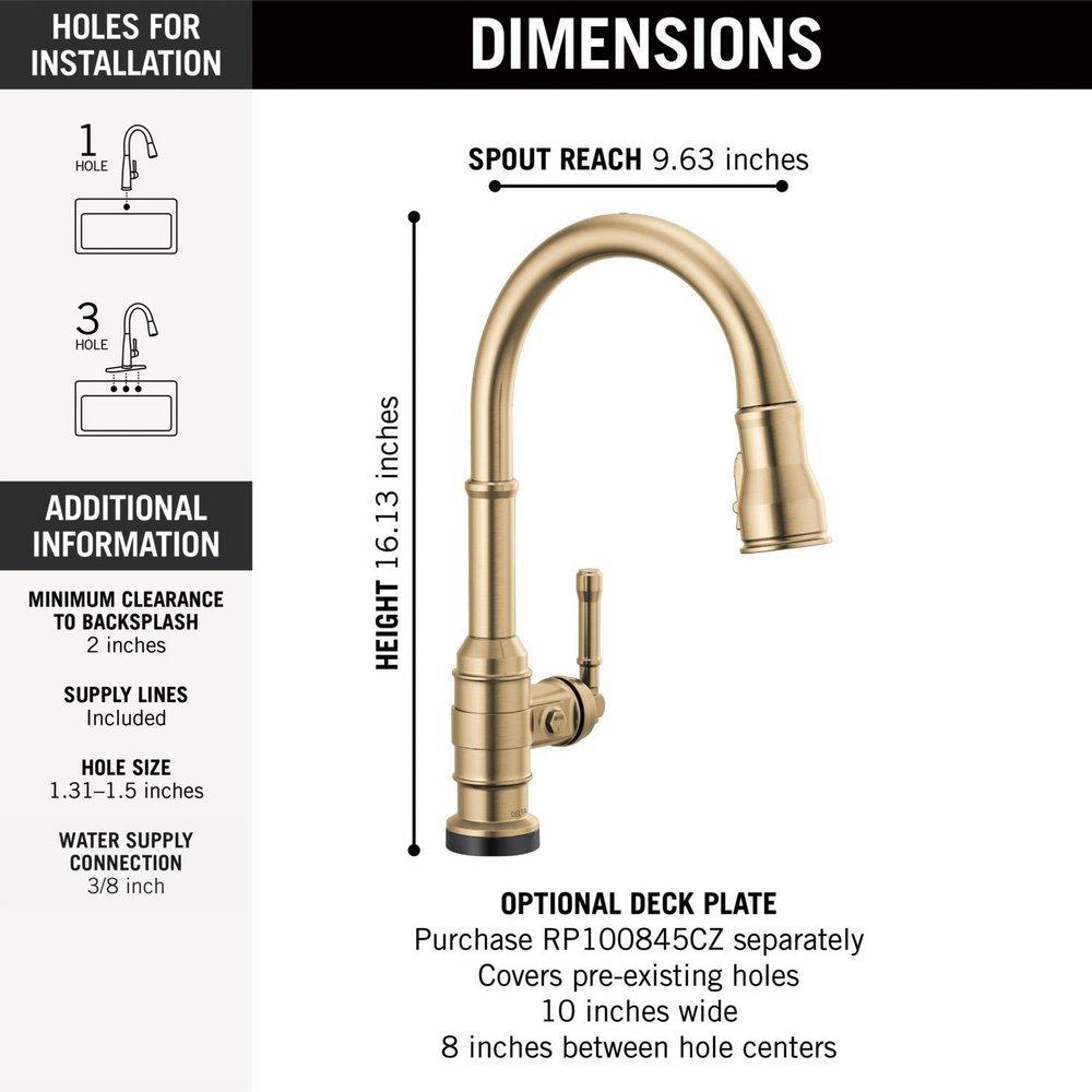 Single Handle Pull Down Kitchen Faucet in Champagne Bronze 