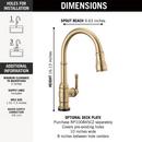 Single Handle Pull Down Kitchen Faucet in Champagne Bronze 