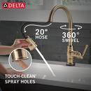 Single Handle Pull Down Kitchen Faucet in Champagne Bronze 