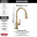 Single Handle Pull Down Kitchen Faucet in Champagne Bronze 