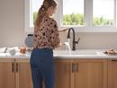 Single Handle Pull Down Kitchen Faucet in Venetian Bronze 
