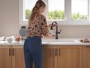 Single Handle Pull Down Kitchen Faucet in Venetian Bronze 