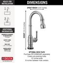 DELTA BRODERICK TOUCH2O BAR / PREP FAUCET WITH TOUCHLESS TECHNOLOGY 