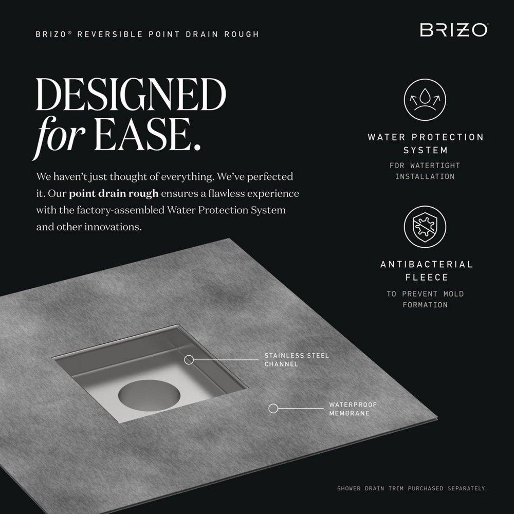 4 in. Square Drain Rough-In in Stainless Steel 