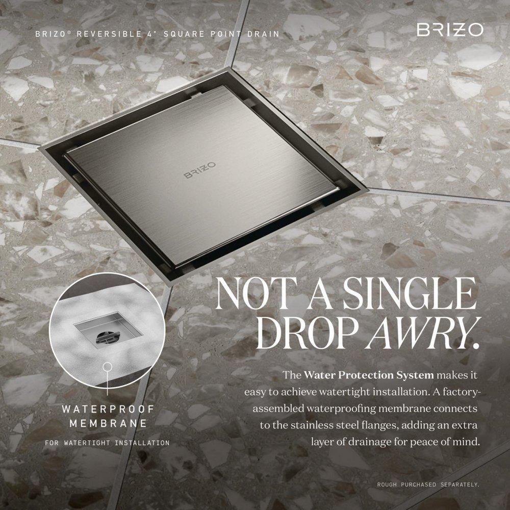 BRIZO OTHER: 4 REVERSIBLE SQUARE POINT SHOWER DRAIN 