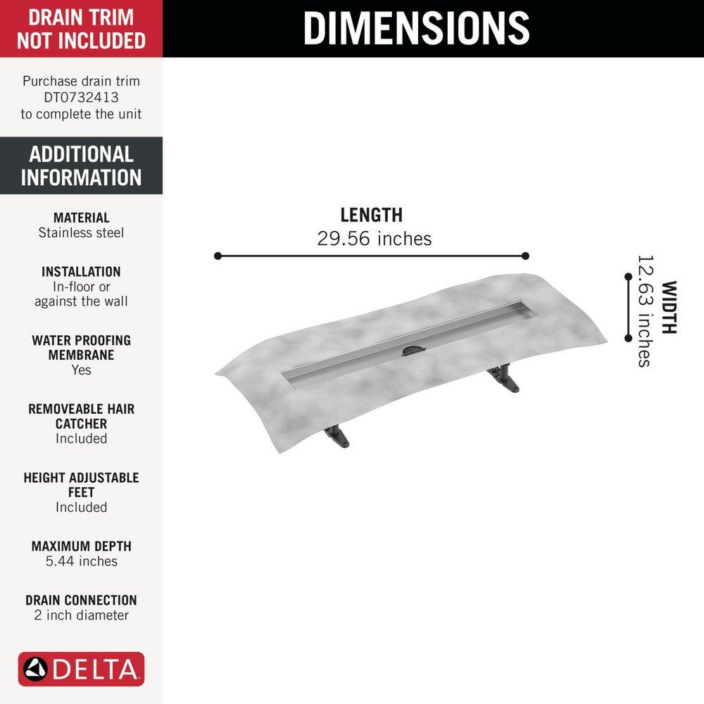 24 in. Linear Shower Drain Rough 