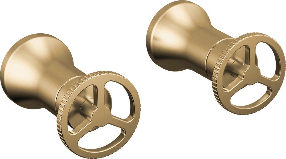 Trinsic&reg; Wall Mount Wheel Handles in Champagne Bronze 