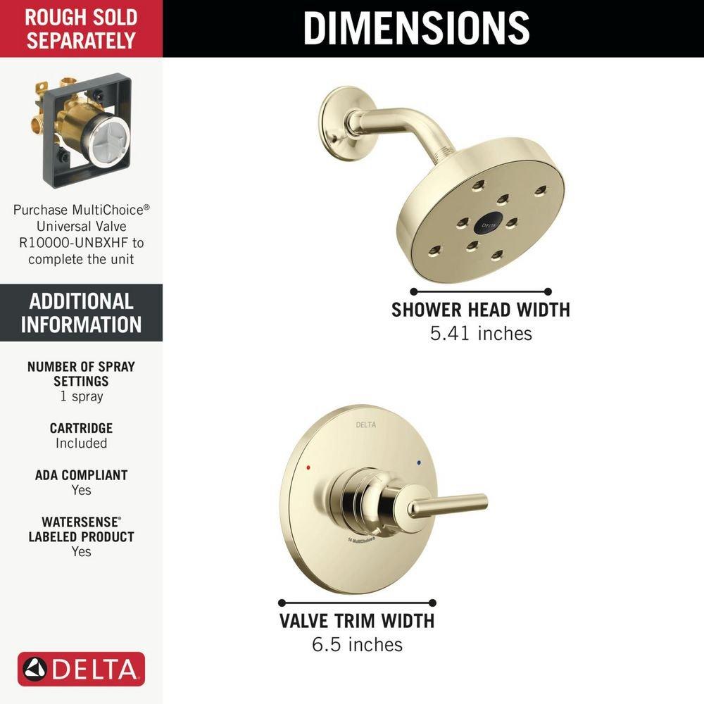 One Handle Single Function Shower Faucet in Polished Nickel 