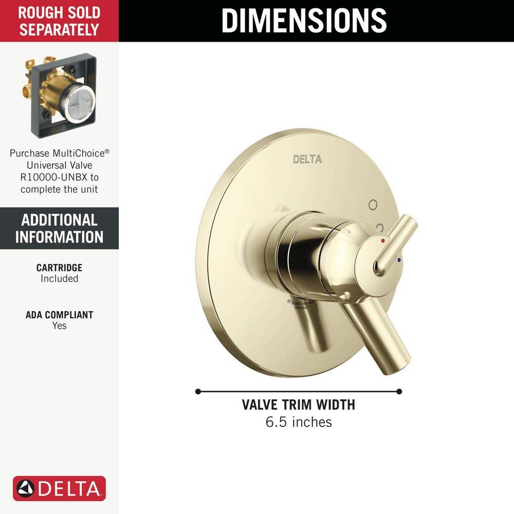 Single Handle Pressure Balancing Valve Trim in Polished Nickel 