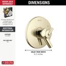 Single Handle Pressure Balancing Valve Trim in Polished Nickel 