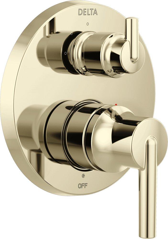 Two Handle Pressure Balancing Valve Trim with Diverter in Polished Nickel 