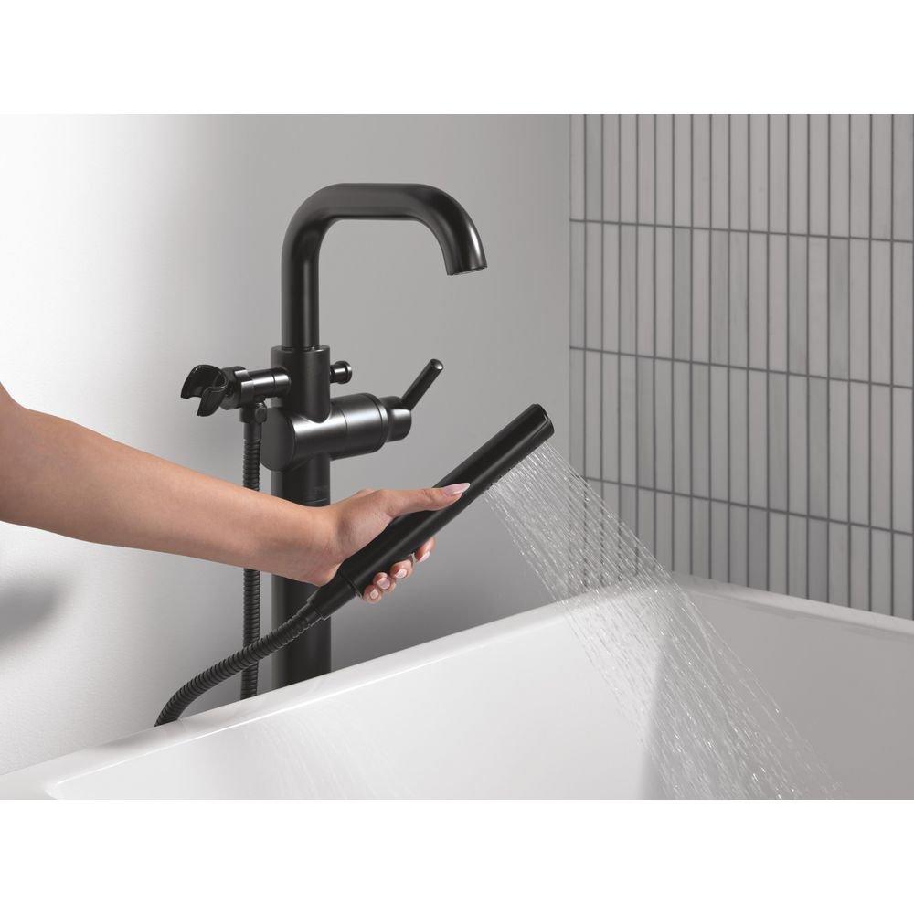 Delta Faucet Matte Black Single Handle Floor Mount Filler (Trim Only) 