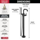 Delta Faucet Matte Black Single Handle Floor Mount Filler (Trim Only) 