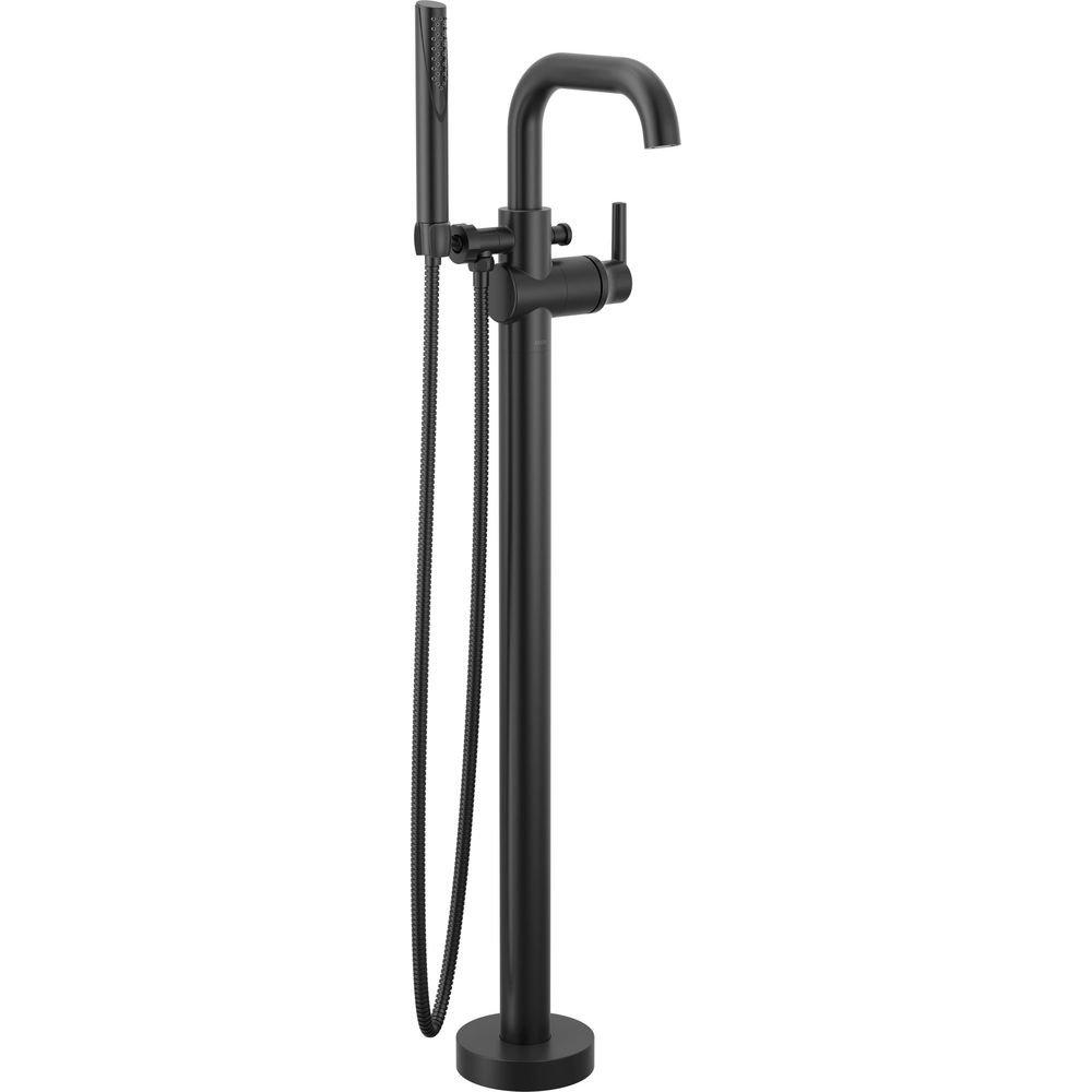 Delta Faucet Matte Black Single Handle Floor Mount Filler (Trim Only) 