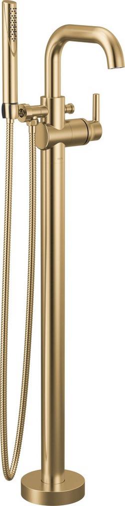 Single Handle Floor Mount Filler in Champagne Bronze (Trim Only)