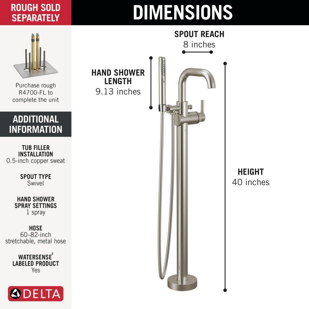 Delta Faucet Stainless Single Handle Floor Mount Filler (Trim Only) 