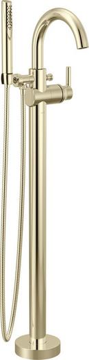 Single Handle Floor Mount Filler with Hand Shower in Polished Nickel (Trim Only)
