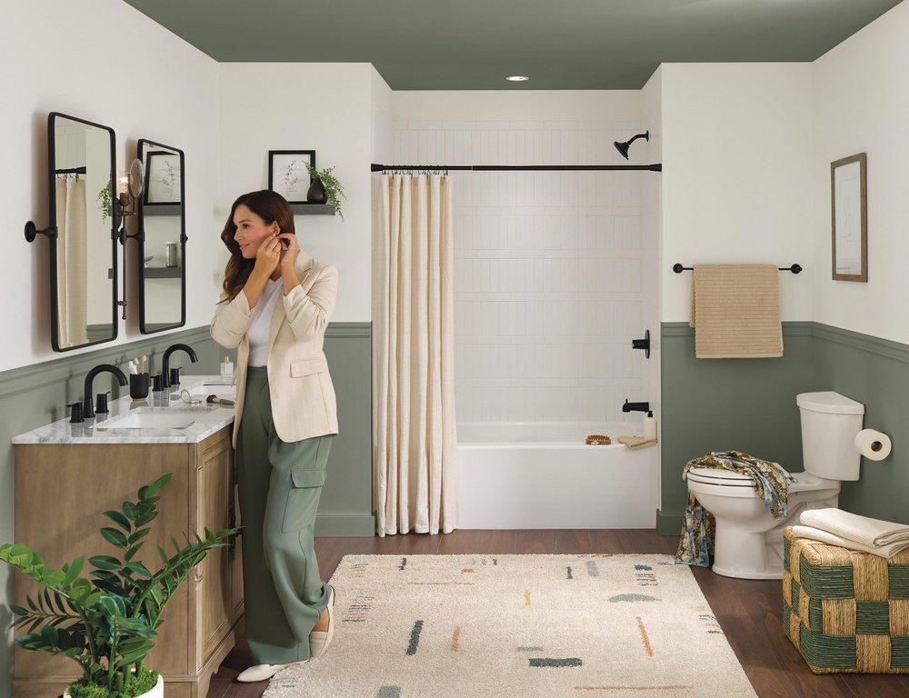 Single Handle Multi Function Bathtub & Shower Faucet in Matte Black (Trim Only) 