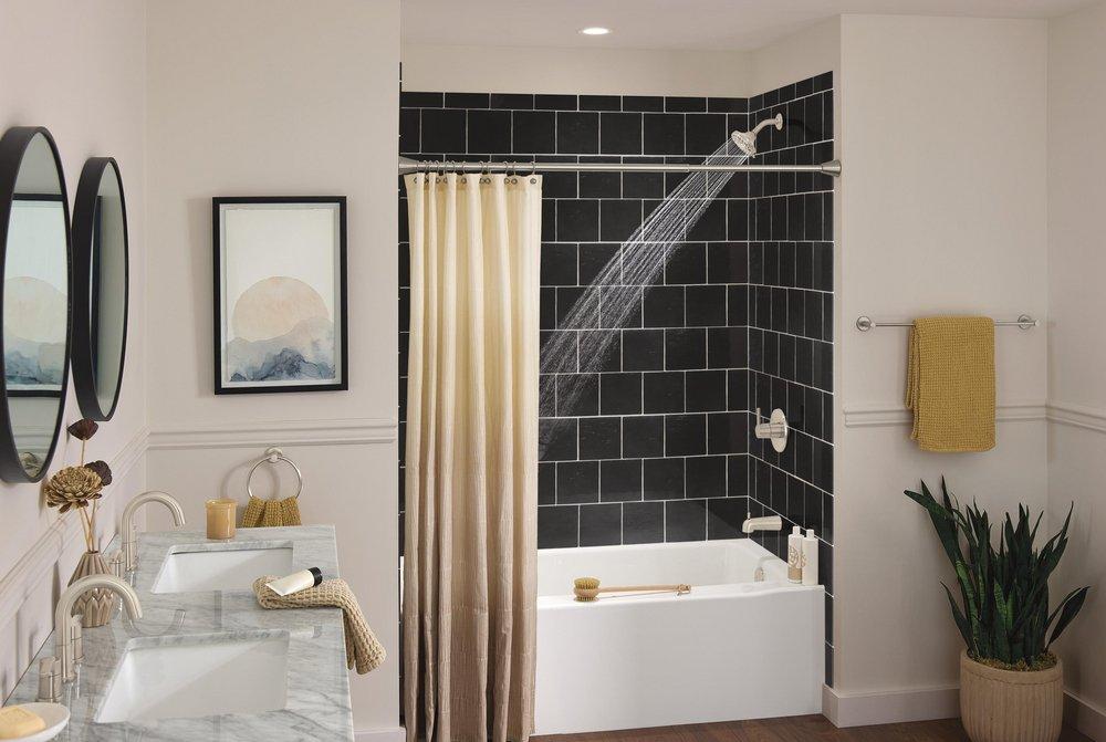 Single Handle Multi Function Bathtub & Shower Faucet in Brushed Nickel (Trim Only) 