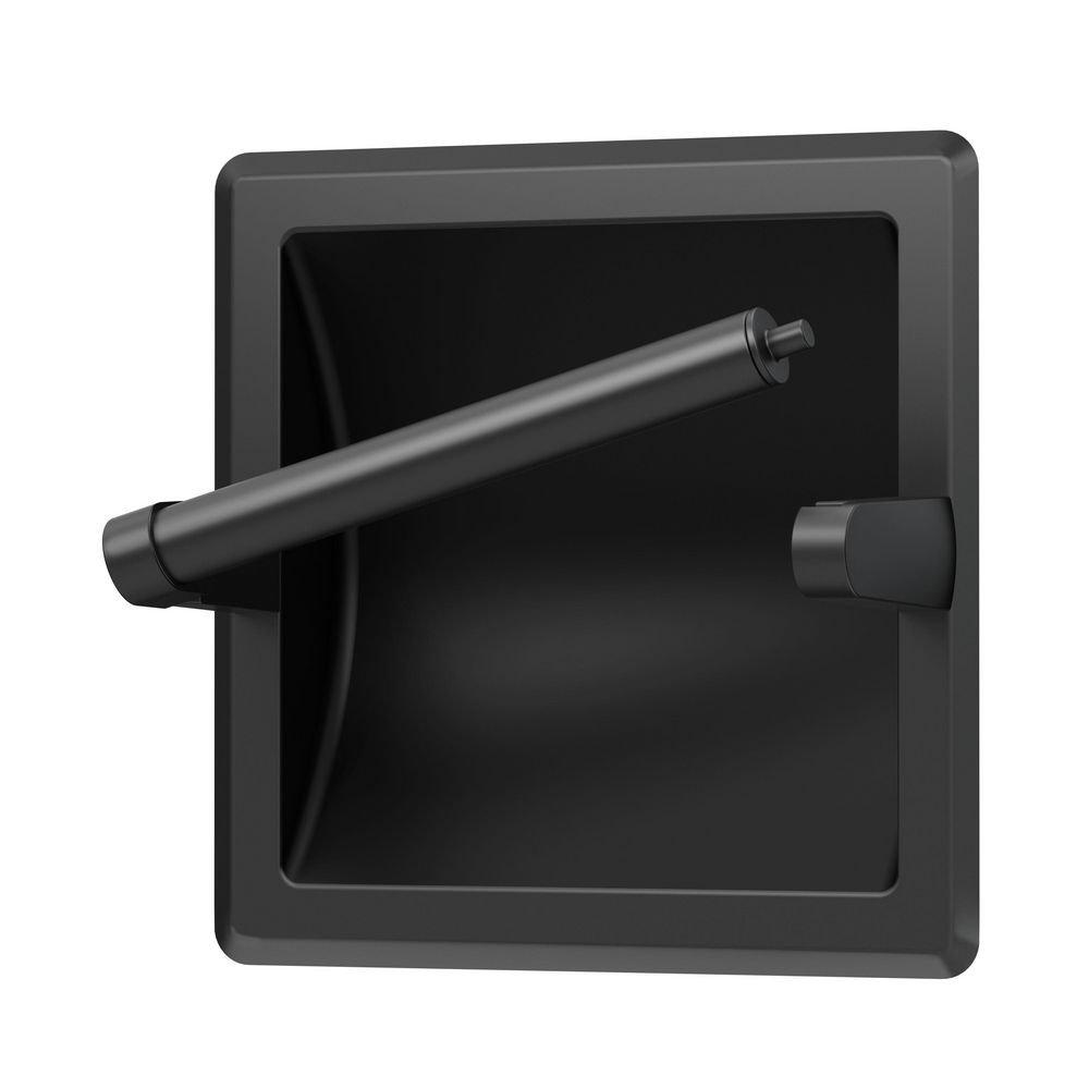 Wall Mont Toilet Paper Holder in Matte Black 