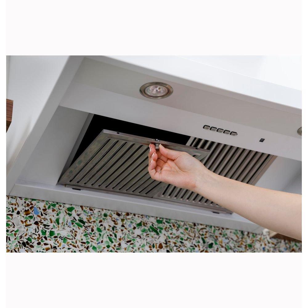 36 in. Commercial-Style Wall-Mount Hood in Matte White 