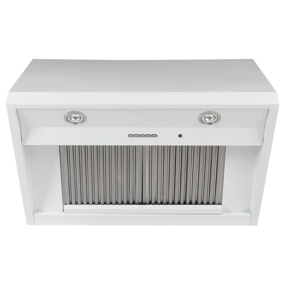 36 in. Commercial-Style Wall-Mount Hood in Matte White 