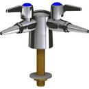 Deck-Mounted Laboratory Turret with Two Nozzles with Ball Valve in Polished Chrome 