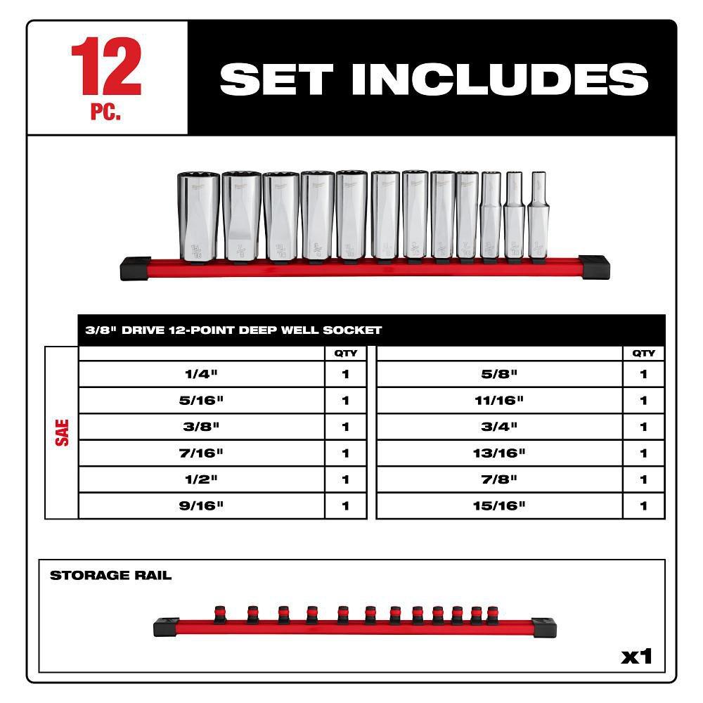 *CVR* 12PC 3/8? DRIVE 12-POINT DEEP 