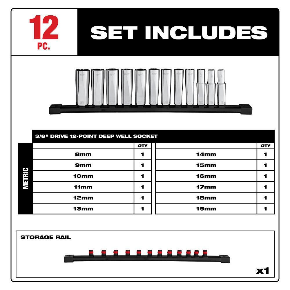 *CVR* 12PC 3/8? DRIVE 12-POINT DEEP 