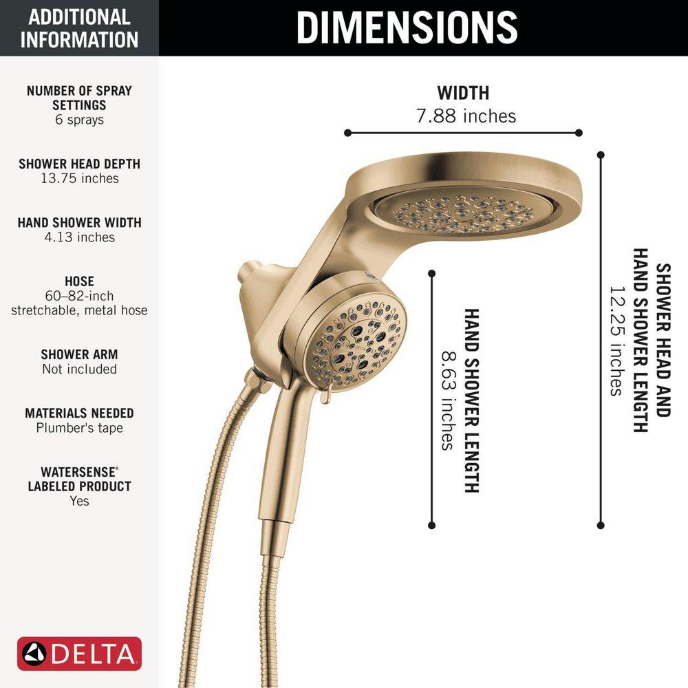 DELTA UNIVERSAL SHOWERING COMPONENTS: 6-SETTING HYDRORAIN WITH PROCLEAN 
