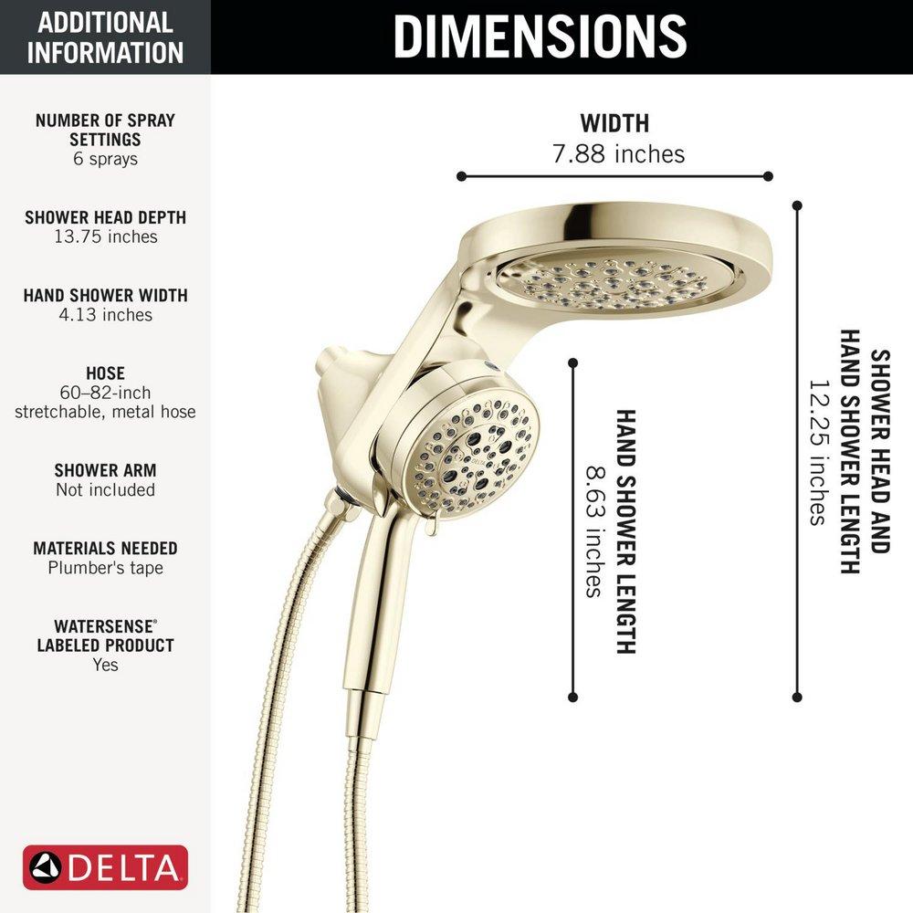 DELTA UNIVERSAL SHOWERING COMPONENTS: 6-SETTING HYDRORAIN WITH PROCLEAN 