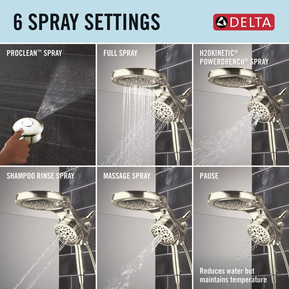 DELTA UNIVERSAL SHOWERING COMPONENTS: 6-SETTING HYDRORAIN WITH PROCLEAN 
