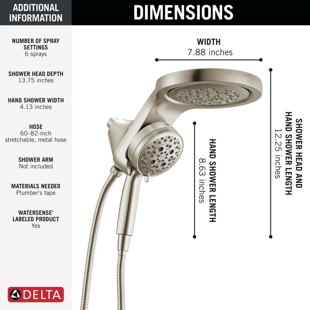 DELTA UNIVERSAL SHOWERING COMPONENTS: 6-SETTING HYDRORAIN WITH PROCLEAN 