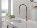 Single Handle Pull Down Kitchen Faucet in Champagne Bronze 