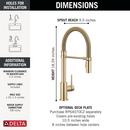 Single Handle Pull Down Kitchen Faucet in Champagne Bronze 