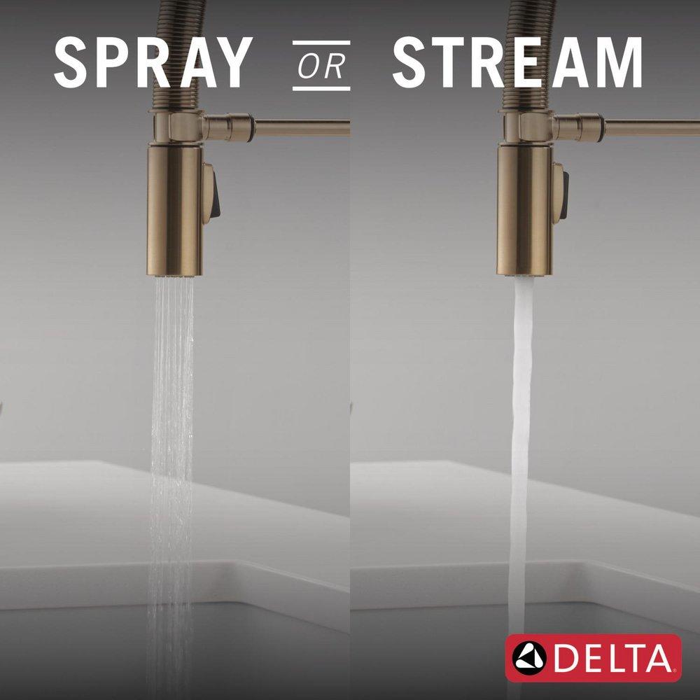 Single Handle Pull Down Kitchen Faucet in Champagne Bronze 