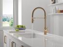 Single Handle Pull Down Kitchen Faucet in Champagne Bronze 
