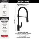 DELTA BRODERICK SINGLE HANDLE PULL-DOWN KITCHEN FAUCET WITH SPRING SPOUT 